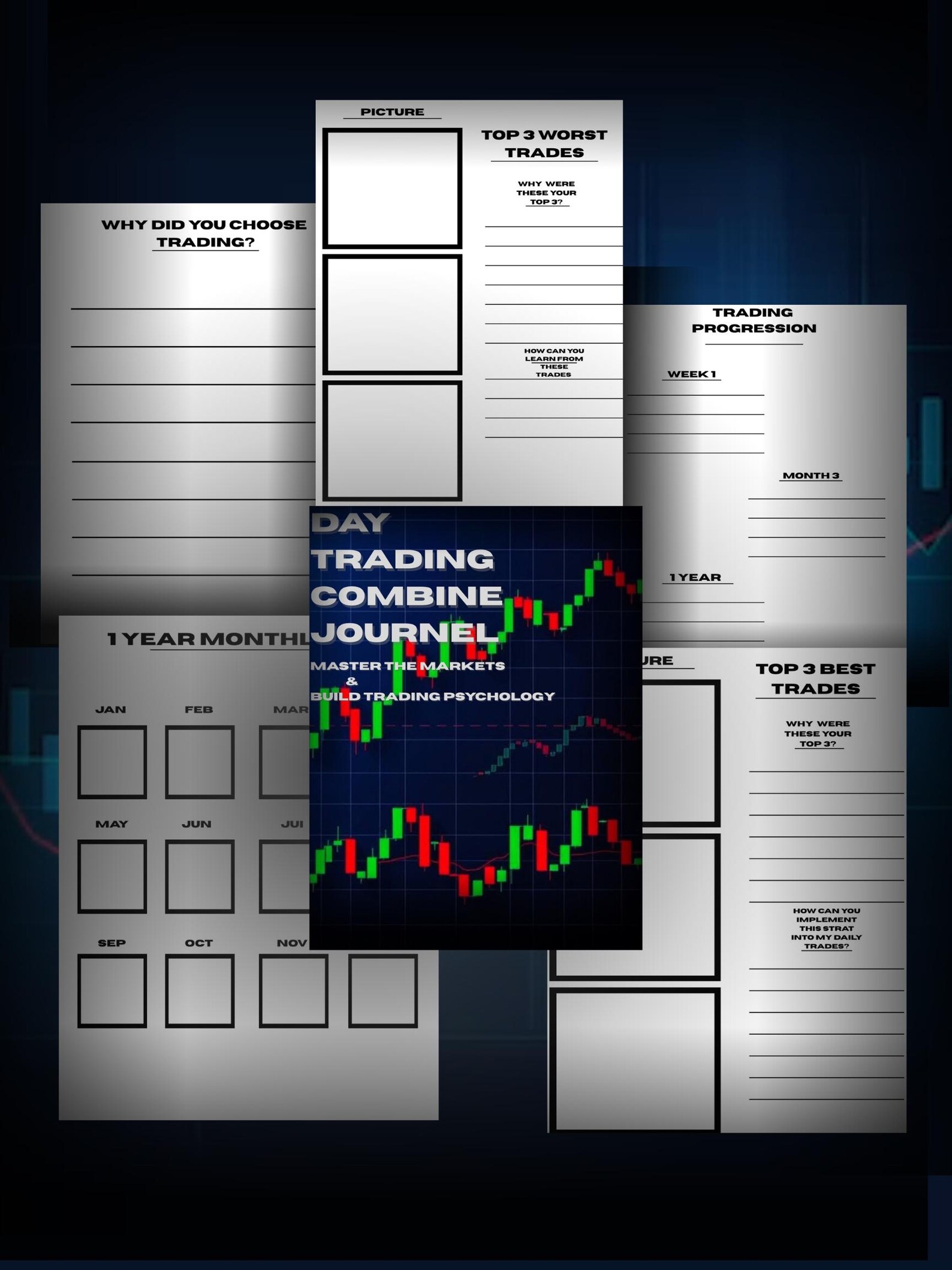 Day Trading Journal Template Trading Combine Tracker Digital