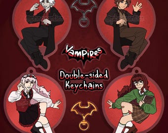 Vampires SMP Keychains // 3.5" Acrylic Double-sided // Pyro and Shelby