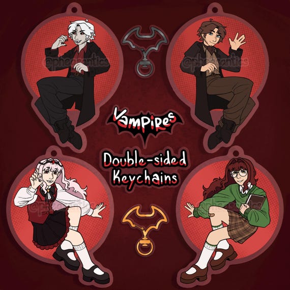 Vampires SMP Keychains // 3.5" Acrylic Double-sided // Pyro and Shelby