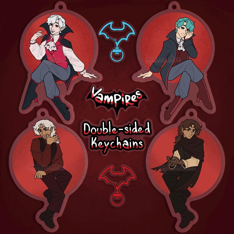 Vampires SMP Keychains // 3.5" Acrylic Double-sided // Owen and Scott Both