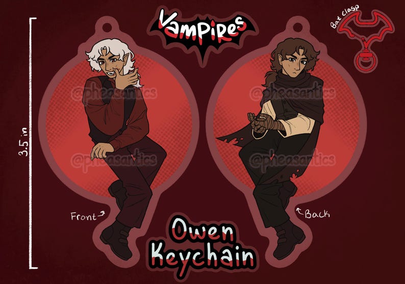 Vampires SMP Keychains // 3.5" Acrylic Double-sided // Owen and Scott Owen