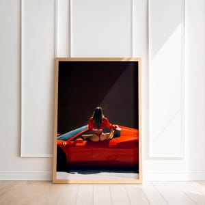 Luxury Fashion Canvas Art Print, Red Sports Car Poster