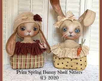 Primitive Bunny Pattern, E-PATTERN, Bunny Shelf Sitters, Primitive Pattern, Bunny Make Do