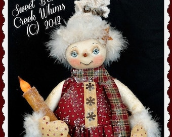 Primitive Snowman Pattern, Christmas, Holiday, Winter, Cloth doll pattern, Snowgirl, PDF Instant download pattern, Digital Download Pattern