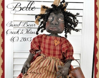 primitive cloth doll pattern, black doll E-Pattern, PDF instant download pattern, sewing pattern, Digital download pattern, Rag Doll Pattern