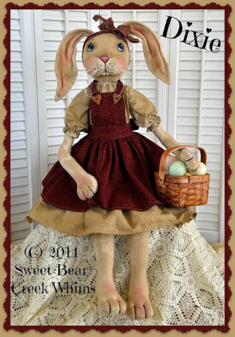 Primitive Bunny Pattern Spring Pattern Easter PDF E Etsy