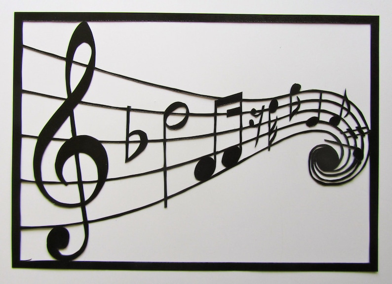 MUSIC Notes Silhouette Paper Cutout in Black GRADUATION Gift | Etsy