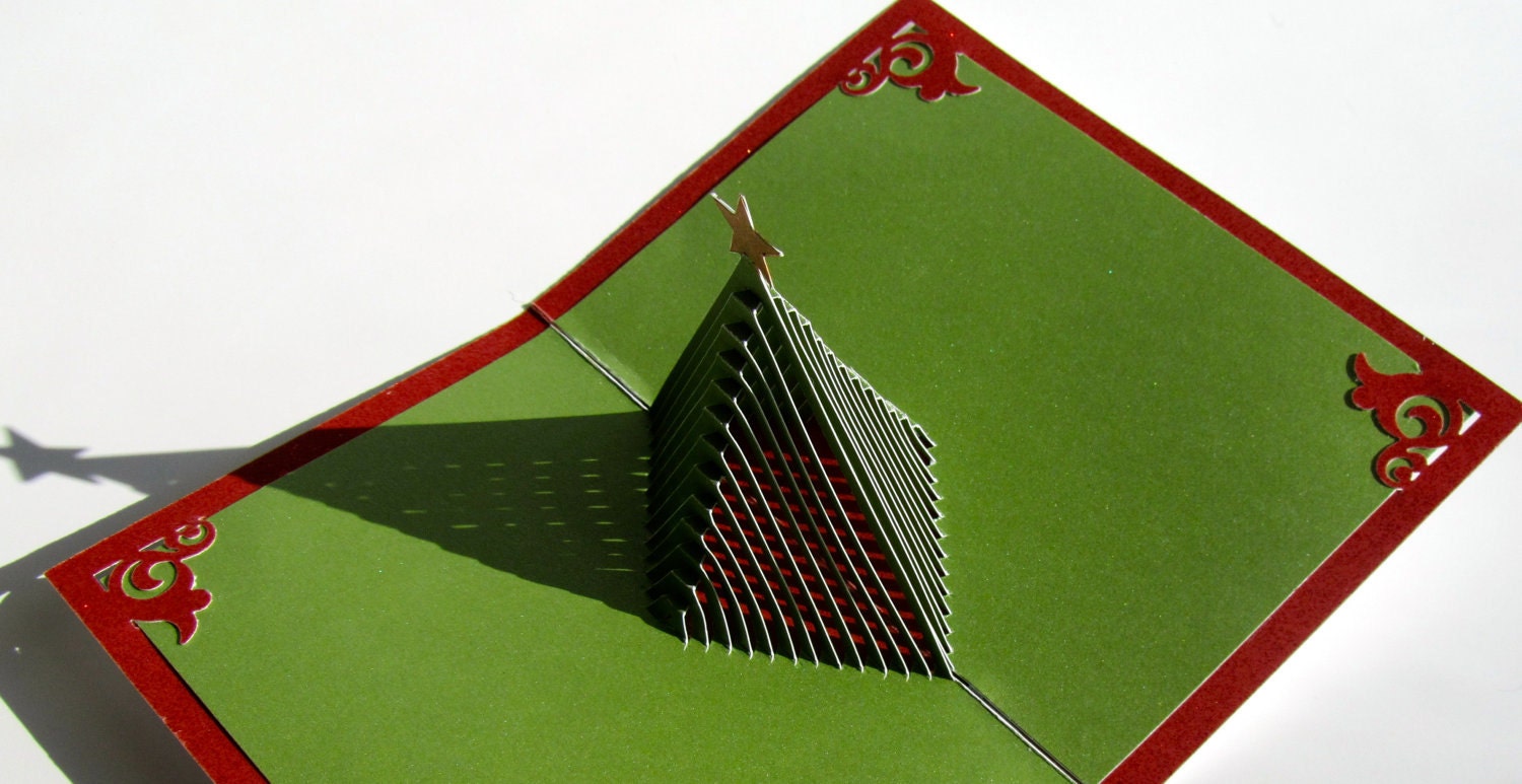 Christmas Tree 3D Pop up Greeting Card and Decoration. Handmade Cut by ...