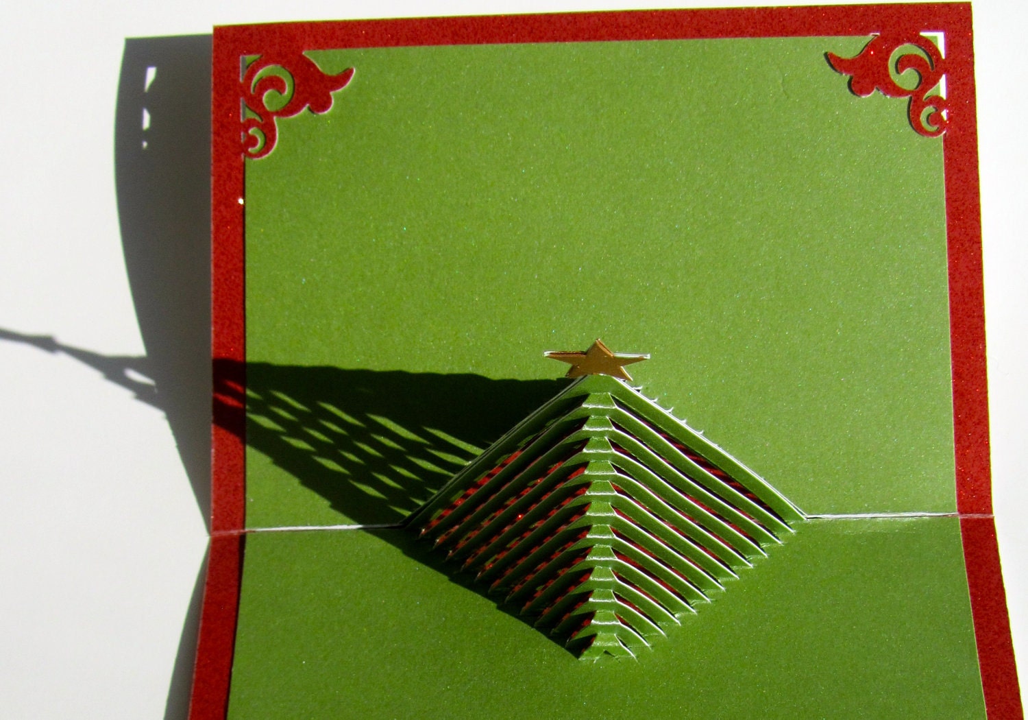 Christmas Tree 3D Pop up Greeting Card and Decoration. Handmade Cut by ...