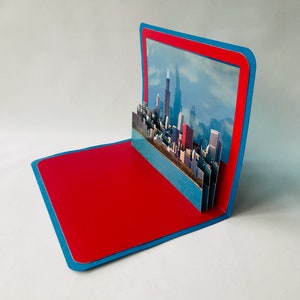 CHICAGO 3D Pop-Up Card w/use of Photographs as Silhouette Cut Outs of in Layers, CUSTOM ORDER Original design One Of A Kind image 2