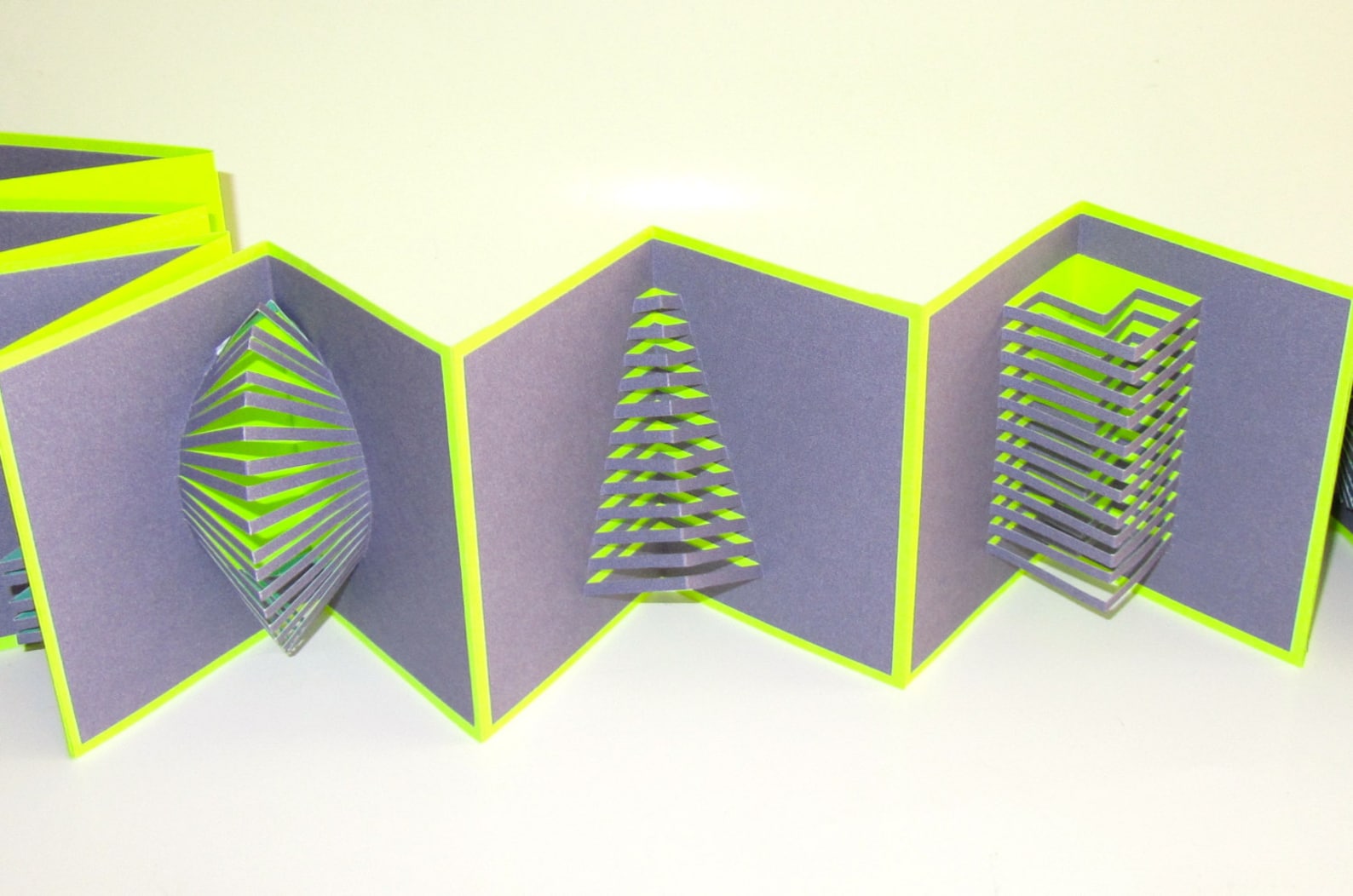 POP UP ACCORDION Book W/hard Cover Original Hand Cut 8 Origamic