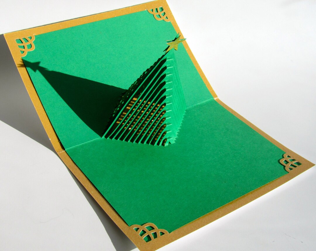 Christmas Tree 3D Pop up Greeting Card and Decoration. Handmade Cut by ...