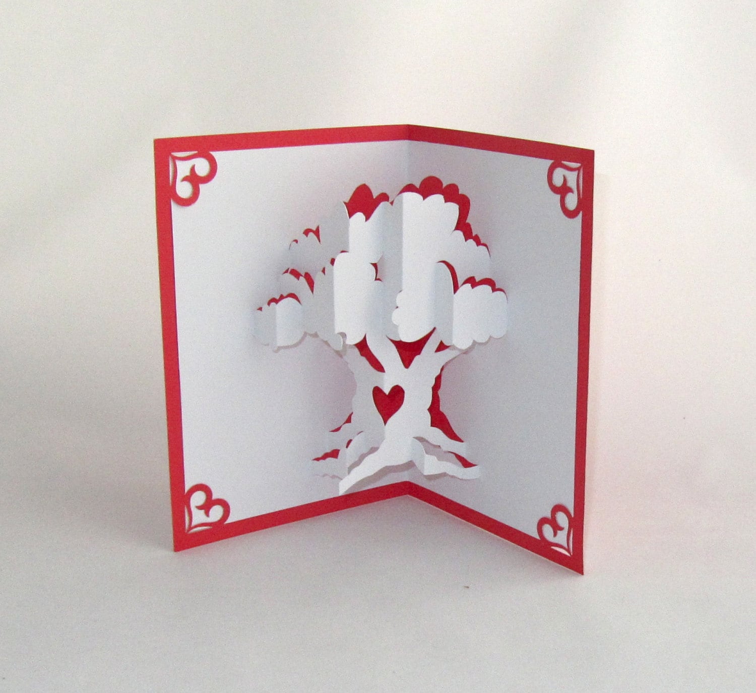LOVE TREE Valentine’s Day 3D Pop up Card Handmade Handcut in Metallic ...