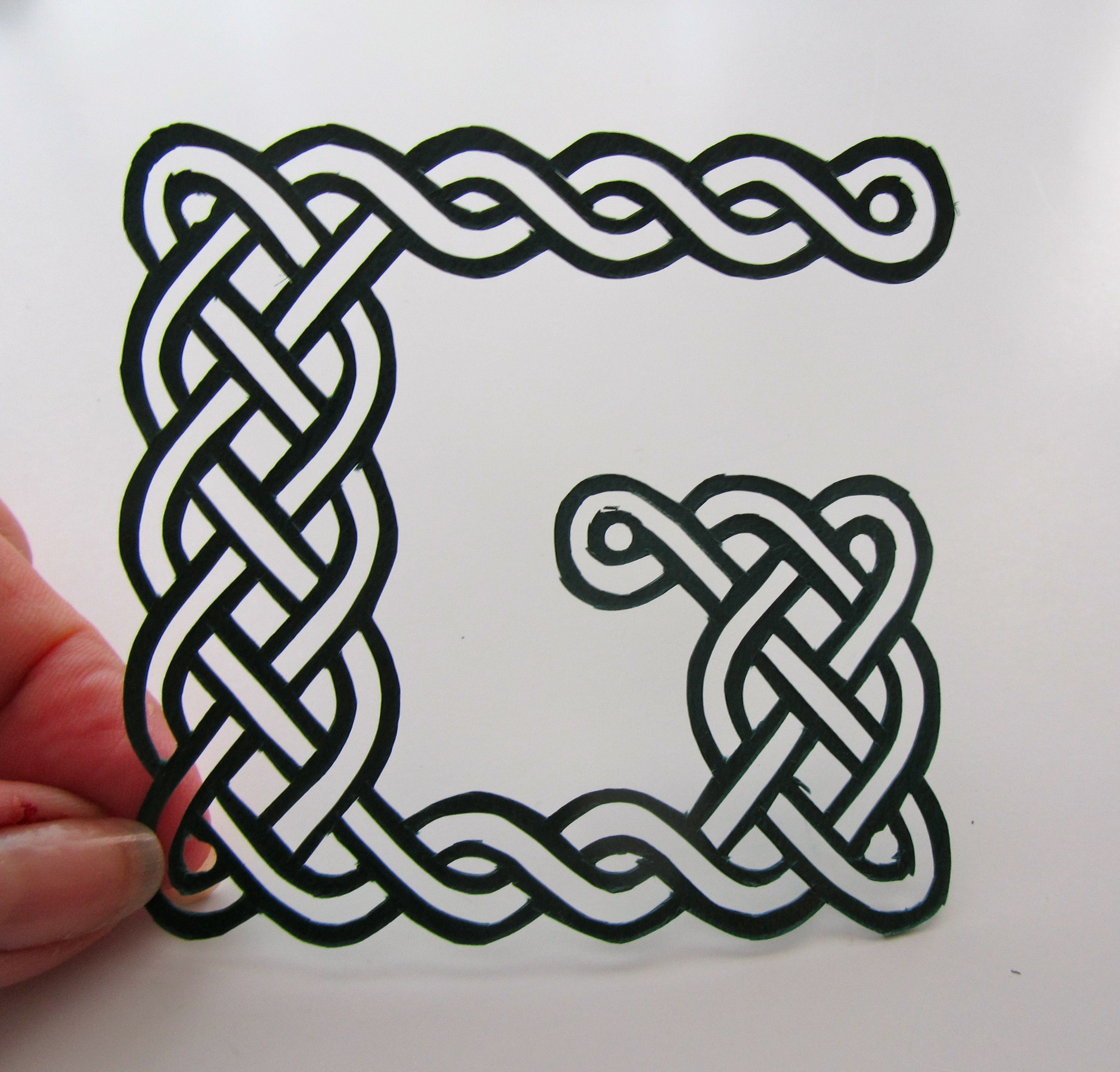 MONOGRAM of Eternity Celtic Knots Handmade PAPERCUT Letters. St Patrick ...