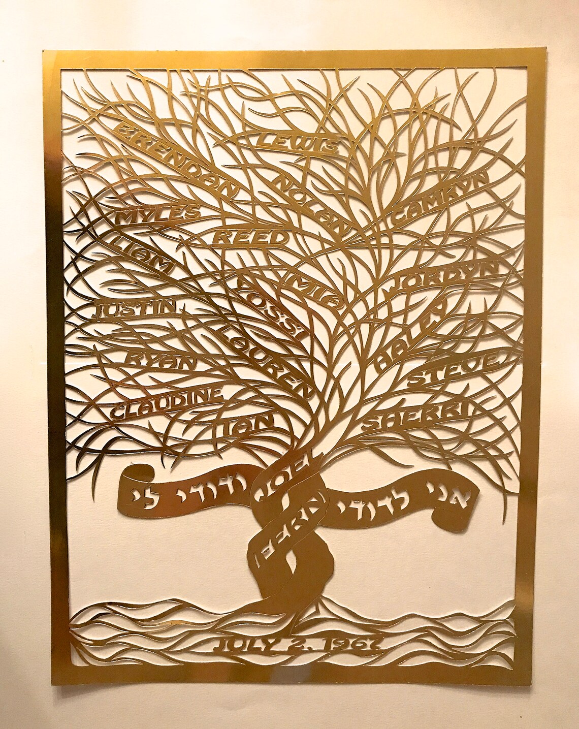 50th Anniversary FAMILY TREE Gift HANDMADe Custom Order in ...