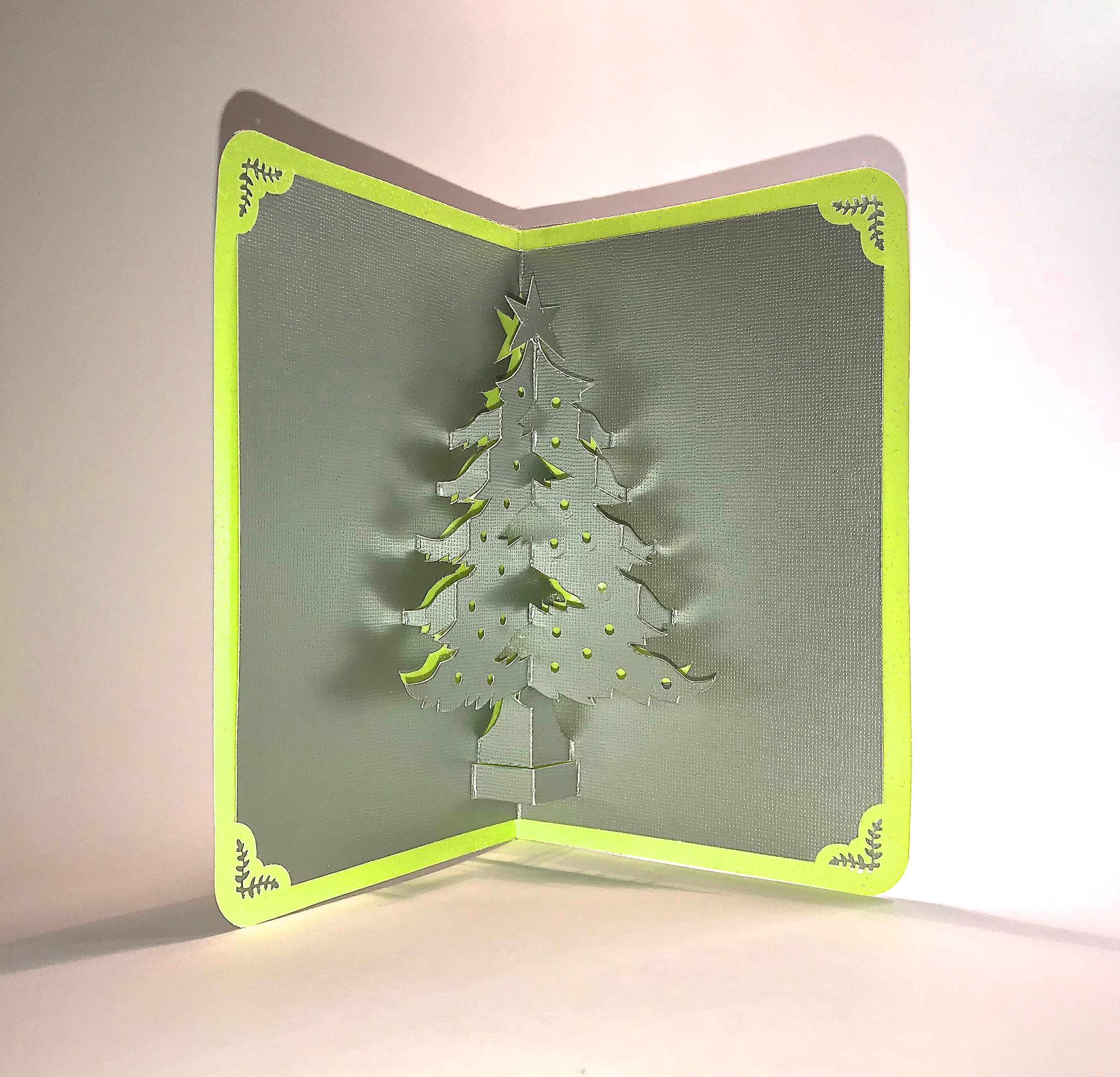CHRISTMAS TREE 3D Pop up Greeting Card Home Décor Handmade Origamic ...