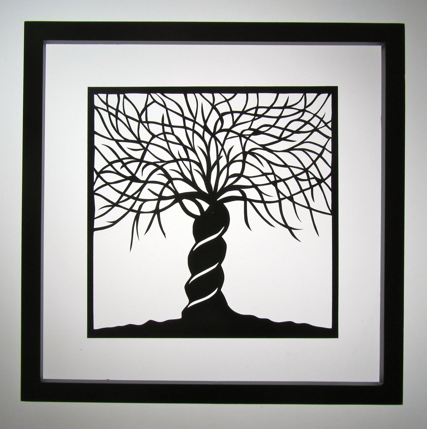 Two TREES of LIFE as One Home Décor Wall Art Silhouette Paper - Etsy