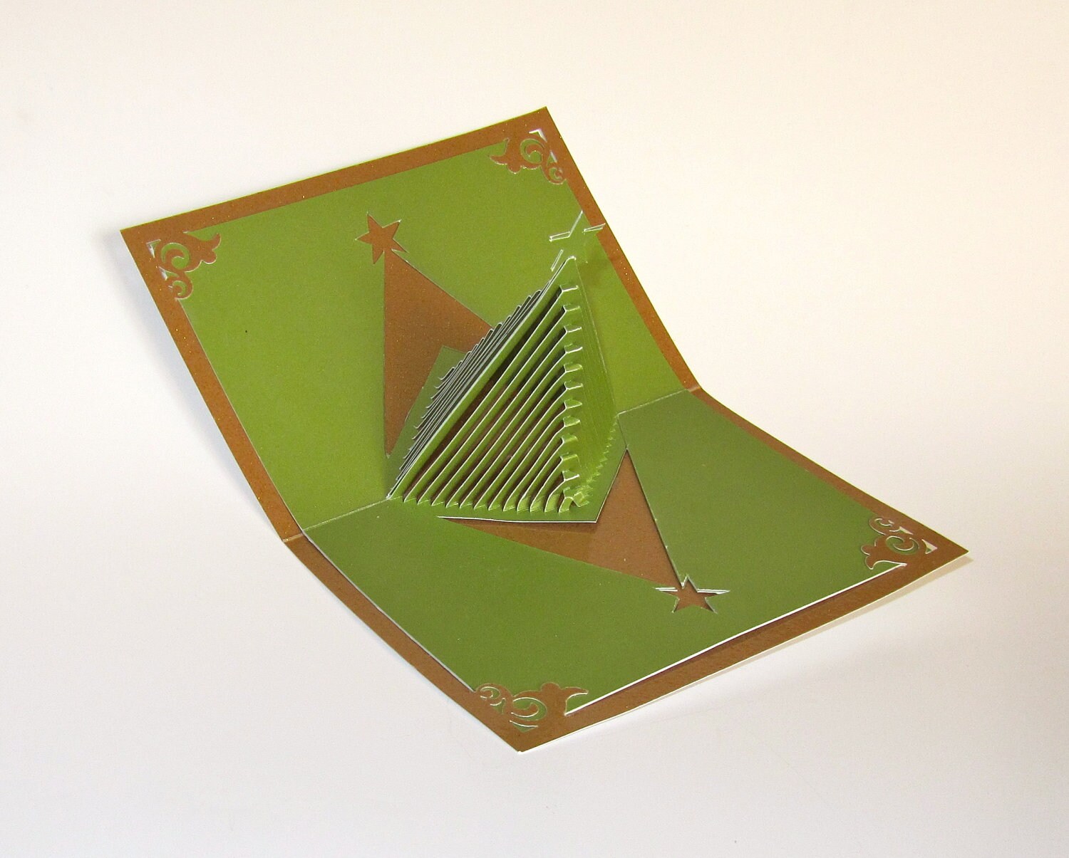 Christmas Tree 3D Pop up Greeting Card and Decoration. Handmade Cut by ...
