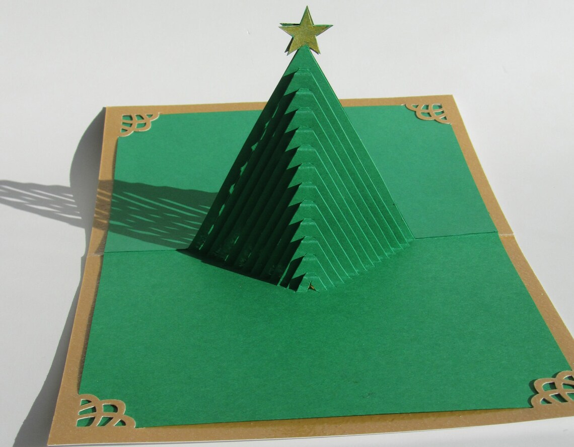Christmas Tree 3D Pop up Greeting Card and Decoration. Handmade Cut by ...