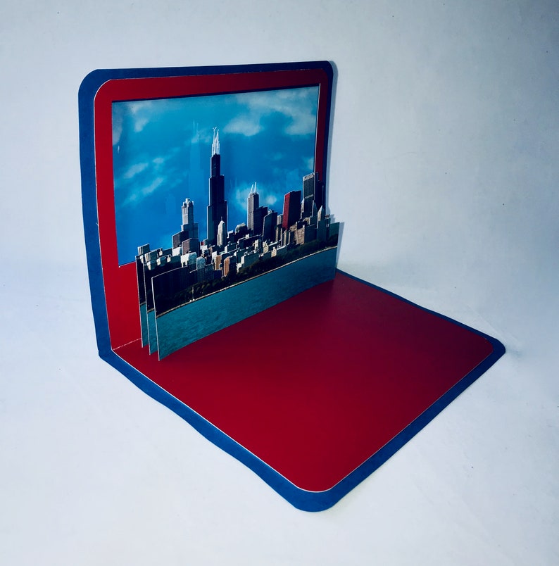 CHICAGO 3D Pop-Up Card w/use of Photographs as Silhouette Cut Outs of in Layers, CUSTOM ORDER Original design One Of A Kind image 10