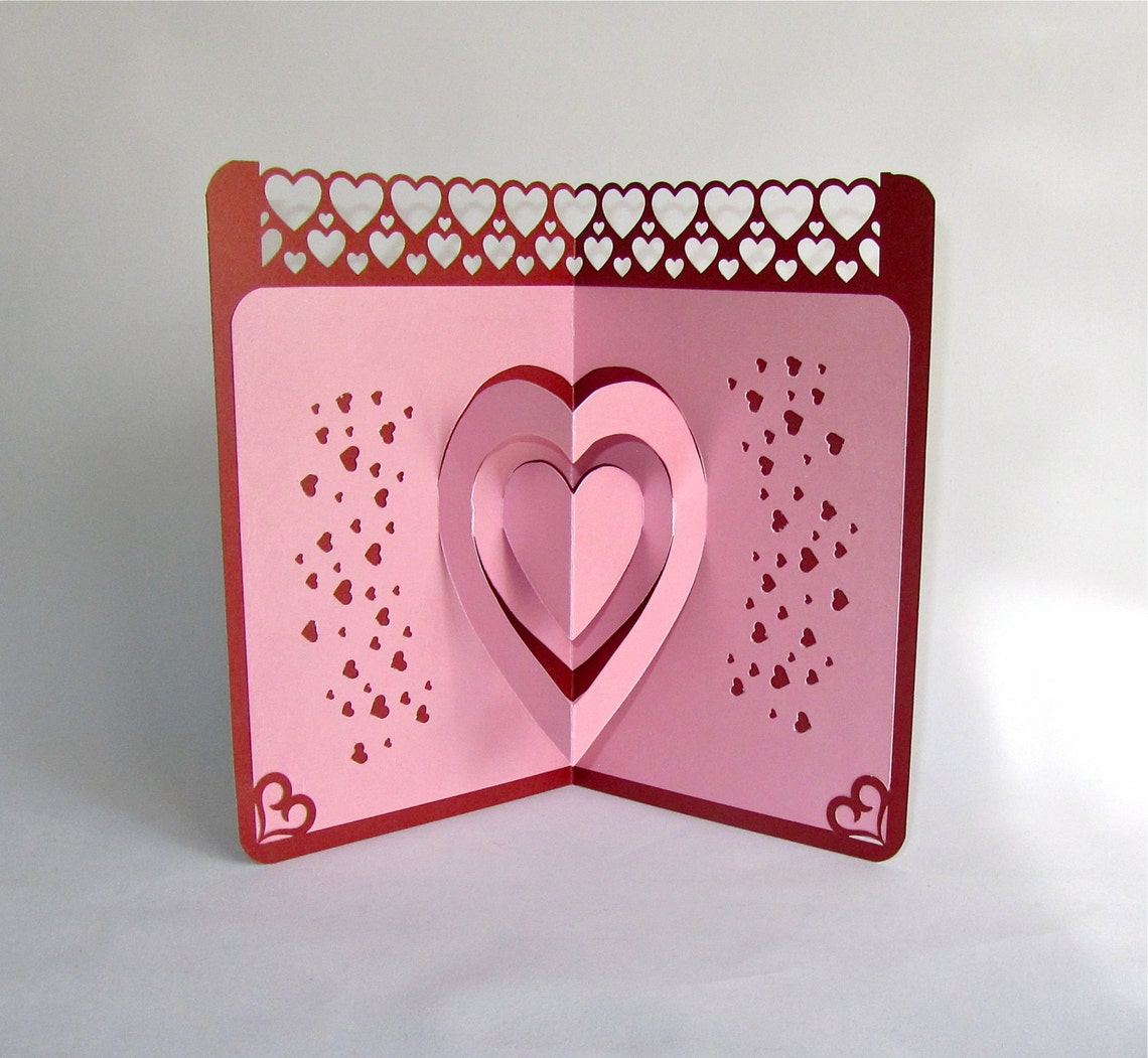 VALENTINES Day 3D Pop up Card ORIGINAL DESIGN Handmade | Etsy