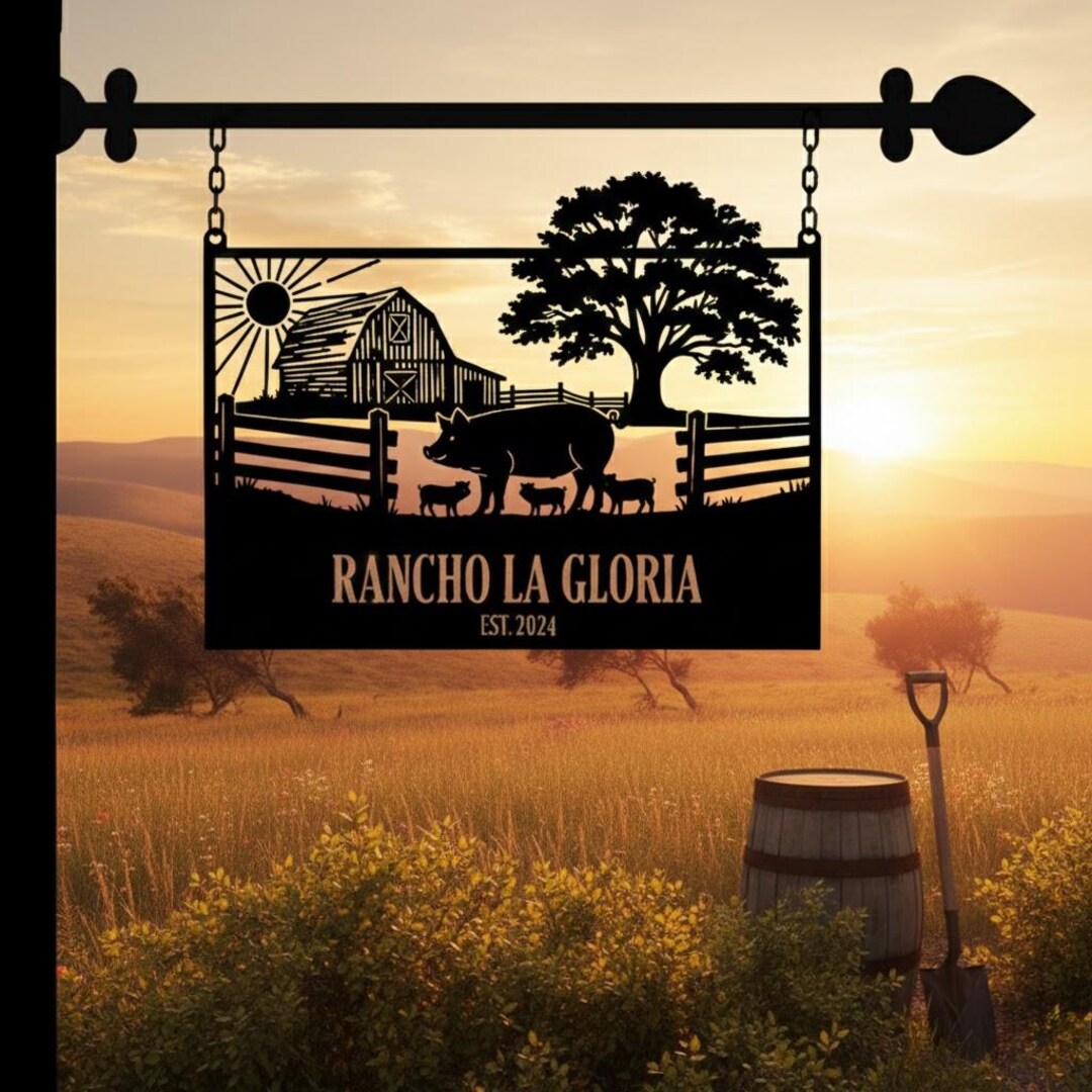 Custom Cattle Ranch Sign Personalized Cattle Ranch Metal Sign, Custom Farm Name Hanging Sign ...