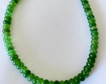 Filo Da 39 Cm, Circa 112 Pezzi - Perle Di Pietra - Rondelle Di Giada 5x3 Mm, Verde Impero Satinato Opaco - Italia - Foto 12