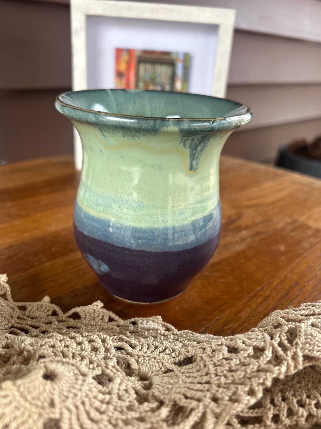 Handmade Drip Glaze Studio Pottery Vase - Etsy