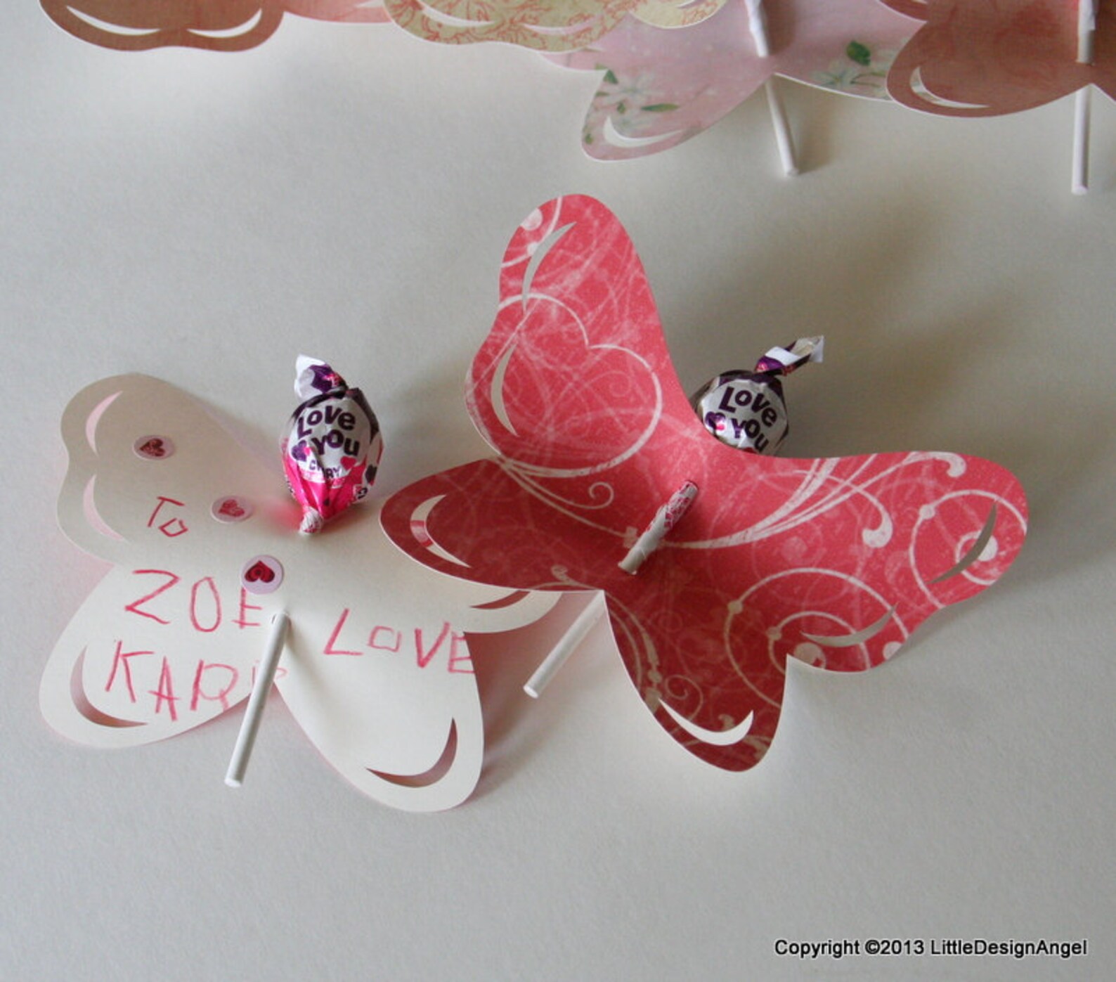 Lollipop Butterfly Paper Craft Favor Digital Cutting Files: SVG, DXF ...