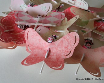 ロリポップバタフライペーパークラフトの記念品デジタルカッティングファイル: SVG、DXF、STUDIO