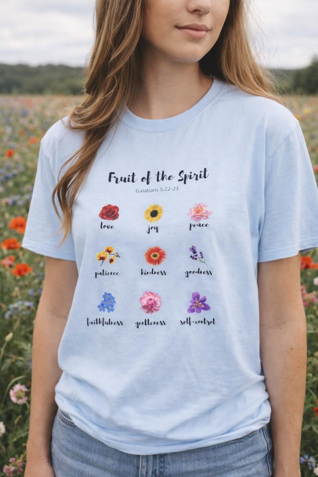 Fruit of the Spirit Floral T-shirt | Christian Women's Tee - Etsy