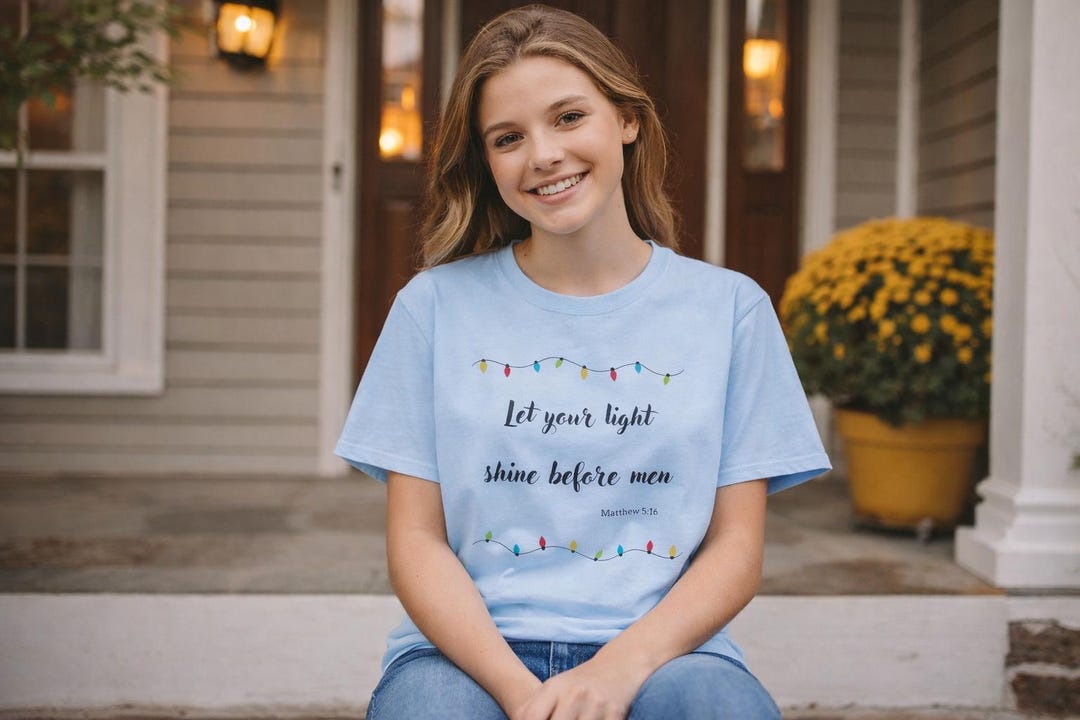 Let Your Light Shine Shirt | Matthew 5:16 Christian T-shirt | Faith ...