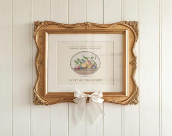 Vintage Fruit of the Spirit Art, Scripture Printable (Digital Download)
