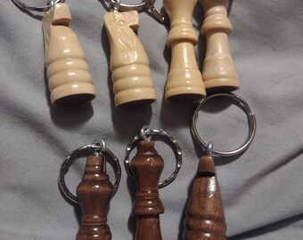 Wooden chess pieces keychain. fifth anniversary gifts