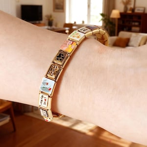 Custom Italian Charm Bracelet, Gold Italy Charms Bracelet,Gifts for her,Birthday gift,Christmas gift,Personalized Handmade Jewelry