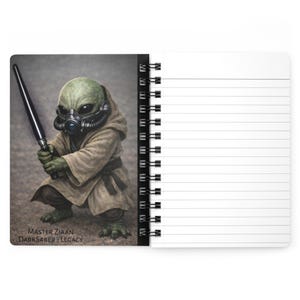 White Lightsaber Jedi Mouse Illustration Spiral Bound Journal image 8