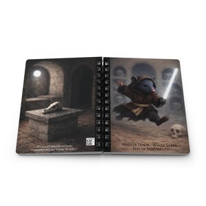 White Lightsaber Jedi Mouse Illustration Spiral Bound Journal image 5