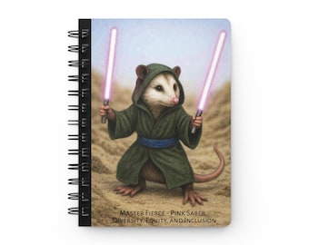 Pink Lightsaber - Possum Jedi | Spiral Bound Journal