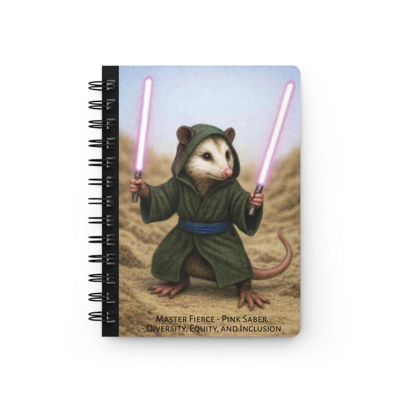 Pink Lightsaber - Possum Jedi | Spiral Bound Journal Bild 1