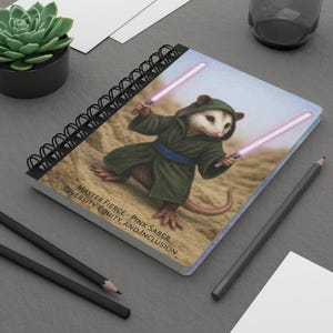 Pink Lightsaber - Possum Jedi | Spiral Bound Journal Bild 8