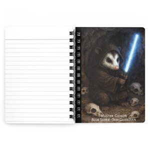 White Lightsaber Jedi Mouse Illustration Spiral Bound Journal image 2