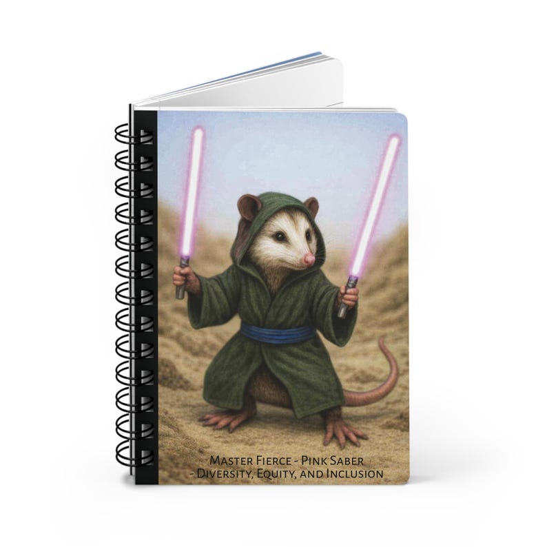 Pink Lightsaber - Possum Jedi | Spiral Bound Journal Bild 5