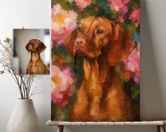Retrato de mascota pintado al óleo personalizado, impresión en lienzo texturizado, arte enmarcado, regalo conmemorativo