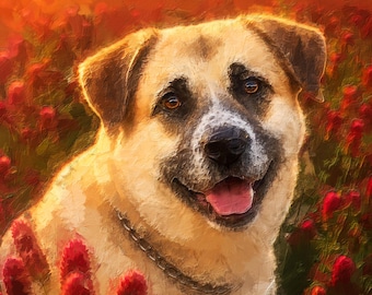 Retrato personalizado de mascota en lienzo enmarcado, impresión en lienzo, póster, hecho en EE. UU., recuerdo único para mascotas.