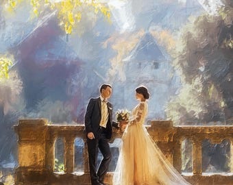 Custom Portrait From Photo, Oil Painting, Personalized Gifts For Couples, Painting, Canvas Print, Framed Print, Poster Print, Wall Art