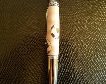 Sierra Twist Ballpoint Pen with Soccer ball inlay