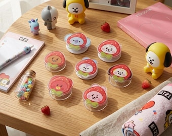 Strawberry BT21 Magnetic Phonegrip, Cute Strawberry BT21 Pop Socket, BT21 Phone Grip, Gift for Her, Gift for Fan, ARMY gift