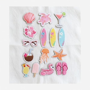 Hawaii Aloha Embroidered Patch, Summer Holidays Beach Summer Iron On Patches, Girly Patches Set DIY Patch, Summer vibe, Gift for Her