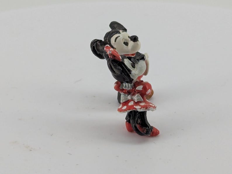 Mini Mickey Minnie Mouse Figurine Pair Vintage Character Miniatures image 2