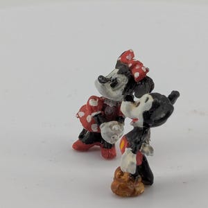 Mini Mickey Minnie Mouse Figurine Pair Vintage Character Miniatures image 4